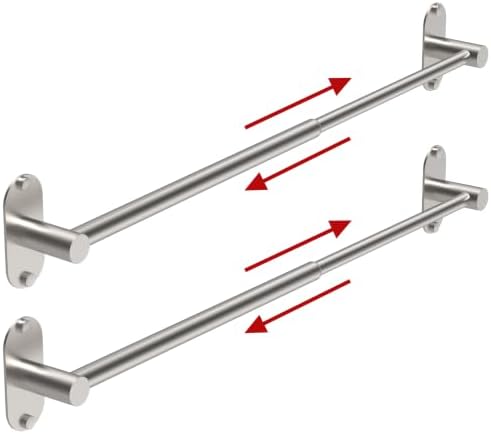 Towel Bar, Adhesive or Drill Wall Mount, Brushed Nickel, 2 Pack by MIROAMZ
