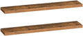 HOOBRO Floating Shelves for Wall, Wall Mounted Shelf Set of 2, 55" Hanging Shelf with Invisible Brackets, for Wall Storage in Bathroom Bedroom Kitchen Living Room Office, Rustic Brown BF140BJP201 by HOOBRO