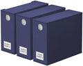 SpaceAid 3 Pack Bed Sheet Organizers and Storage, Foldable Sheet Organizer for Linen Closet, Sheets Set Folder Keeper with Window XL (Queen & King Size) Bedding Container (Navy Blue, 3 Pack) by SpaceAid
