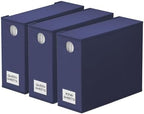 SpaceAid 3 Pack Bed Sheet Organizers and Storage, Foldable Sheet Organizer for Linen Closet, Sheets Set Folder Keeper with Window XL (Queen & King Size) Bedding Container (Navy Blue, 3 Pack) by SpaceAid