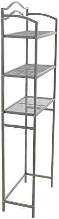 Household Essentials 3-Tier Metal Over the Toilet Bathroom Storage Shelf, Silver - Image 5