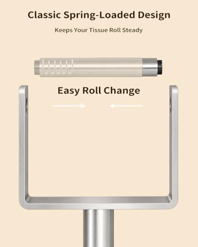 YUMORE Toilet Paper Holder with Storage & Weighted Base, Brushed Nickel - Image 5