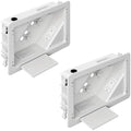 in-Wall TV Box with Flange for Home Theater Installation, Cord Hider for Wall Mounted TV, with 2 Duplex Outlets, Cable Bracket, LV Cable & 1-1/2" ENT Entrance, Ideal for New or Retrofit Job, 2 Pack by VinylSidingMountingBlock