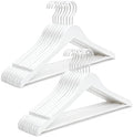 TOPIA HANGER All White Wooden Hangers, Solid Wood Suit Hangers with Extra Thick Hook and Non Slip Pants Bar, Heavy Duty Coat Hangers with Notches, Bridal Hangers for Shirts 16 Pack -CT01W by TOPIAHANGER