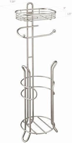 SunnyPoint Bathroom Heavyweight Toilet Tissue Paper Roll Storage Holder Stand with Reserve and Shelve, The Reserve Area Has Enough Space to Store Mega Rolls. (SN) - Image 4