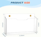 Feifeiya 1 Pcs Clear Acrylic File Holder Wall Mount, 14"x8.3"x2.4" - Image 2