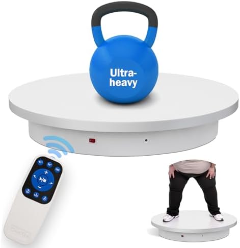 23.6In Remote Large Motorized electric turntable Rotating platform Photography Turntable Motorized lazy susan Base giratoria para for Photography,3D Scanner,Heavy duty display(Load Range:220~500lbs) by ComXim