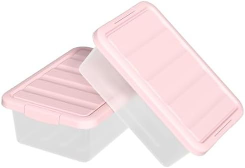 14 Quart Basic Clear Storage Box with Pink Lid (Pack of 2) - Image 6