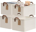 CHICVITA 4 Pack Large Fabric Storage Baskets for Shelves, 30L Beige by CHICVITA
