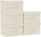 Cloth Storage Baskets with Handles,Beige 13x9.1x7.9in,5 Pack by Unknown