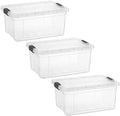 Superio 11 Quart Clear Plastic Storage Boxes with Lids, Stackable Organizer Containers, BPA-Free Storage Bins for Home, Office, School & Dorm, 3 Pack by Superio