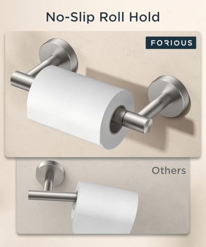 FORIOUS Toilet Paper Holder Wall Mount, Stainless Steel Rustproof Double Post Pivoting Tissue Roll Holder for Bathroom, Commercial Toilet Paper Dispenser (Stainless Steel, Classic 3 Pack) - Image 6
