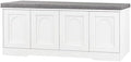 DINZI LVJ Shoe Storage Bench with Cushion, Door, White 47.2" LX17.7 H by DINZILVJ
