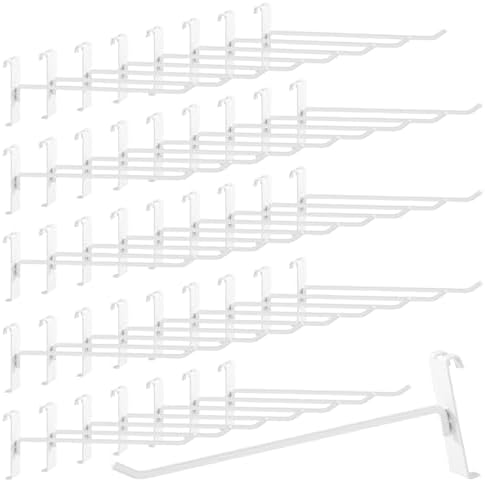 60 Pack Grid Wall Display Hooks, Metal Gridwall Accessories for Retail Stores, Trade Shows, Art and Craft Displays (White, 10 Inch) by Unknown