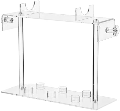 Acrylic Hair Tool Storage Rack, Compatible with Dyson Airwrap Styler Accessories, 6 Slots Clear Display Stand for Long Barrel Curling Wands, Countertop Organizer for Bathroom Vanity & Dressing Table - Image 2