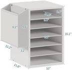 Unionly 6 Tier Adjustable Mail Sorter,Wood Paper Organizer for Class,Office - Image 5
