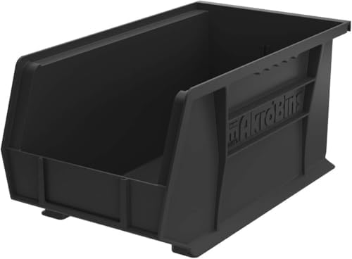 Akro-Mils 30240 AkroBins Plastic Storage Bins, 15"x8"x7", Black, 12-Pack by Akro-Mils
