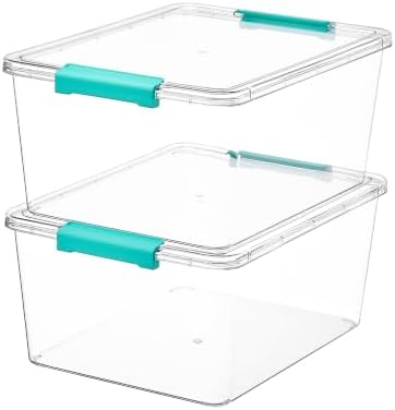 Vtopmart 2 Pack 12 Qt Clear Craft Storage Bins with Lids and Latches by Vtopmart