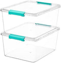 Vtopmart 2 Pack 12 Qt Clear Craft Storage Bins with Lids and Latches by Vtopmart