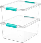 Vtopmart 2 Pack 12 Qt Clear Craft Storage Bins with Lids and Latches by Vtopmart