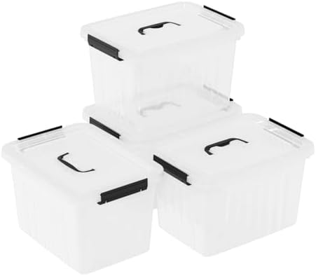 10 Quart Clear Plastic Storage Box Bins with Handle Lids, 4-Pack - Image 7