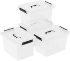 10 Quart Clear Plastic Storage Box Bins with Handle Lids, 4-Pack - Image 7