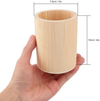 18 Pack Round Unfinished Wooden Pencil Holder, 3 x 3 x 4 Inch Wood Pencil Cup Holder, Wood Crafts Pencil Cup for Desk, Office, DIY Project - Image 2