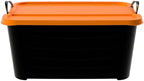 Life Story 6 Pack Stackable Storage Bin, 55 Qt Home Organizer, Black/Orange - Image 6