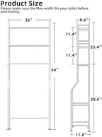 Livilord 3-Tier Over Toilet Storage, Anti-Tip, White - Image 2