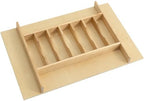 WelFurGeer Premium Wooden Silverware Organizer for Kitchen Drawers, Utensil Tray for Kitchen Drawer, Cutlery Drawer Organizer for Forks, Spoons, Knives - Sturdy Birchwood, Natural Finish by WelFurGeer