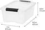 IRIS USA 6-Pack 13 Quart Storage Bins with Lids, Clear - Image 3
