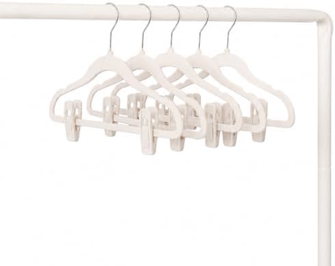 3 Sprouts Velvet Baby Hangers, Non Slip Slim, Cream, 30 Pack with 10 Clips - Image 4