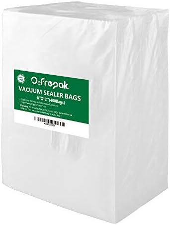 O2frepak Quart 8"x12" Vacuum Sealer Bags 400ct for Food Storage by O2frepakDirect