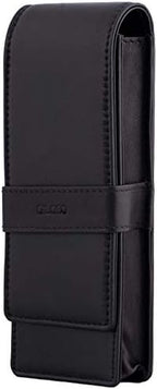 DiLoro Leather Triple Pen Case Pencil Pouch Holder for Three Fountain Ballpoint Rollerball Pens and Pencils - Image 2