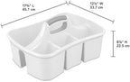 Sterilite Divided Ultra Caddy Storage Organizer for Bathroom, White 18-Pack - Image 3