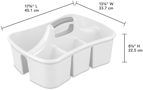Sterilite Divided Ultra Caddy Storage Organizer for Bathroom, White 18-Pack - Image 3