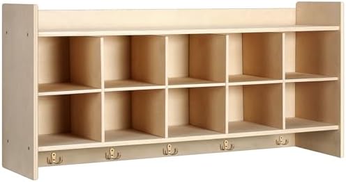 Colingmill Wall Cubbies 10 Section Wall Mount Storage Organizer with Hook by Colingmill