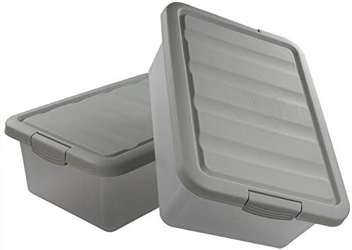 14 Quart Plastic Storage Box, Clear Storage Bin with Lid, 2 Packs by Ucake
