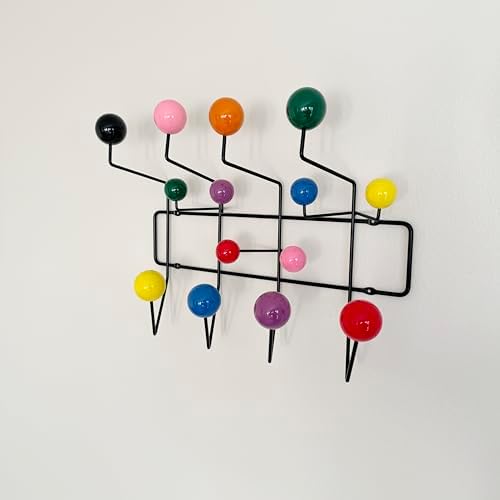 Mod Made Mid Century Modern Bubble Wall Mounted Coat Rack, Color Ball Black Frame - Image 5