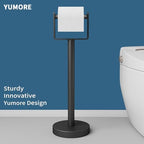YUMORE Heavy Duty Toilet Paper Holder Stand, Extra-Weighted Base No Tipping - Image 2