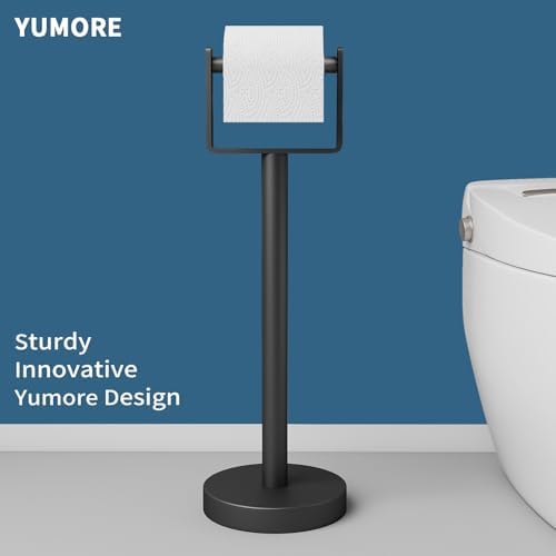 YUMORE Heavy Duty Toilet Paper Holder Stand, Extra-Weighted Base No Tipping - Image 2