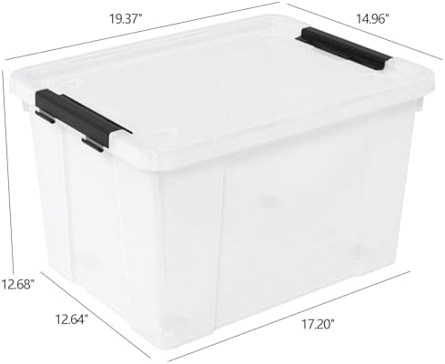 50 Quart Large Storage Box, Clear Storage Bin with Wheels, 4-Pack - Image 2