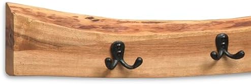 Alaterre Furniture Alpine Natural Live Edge Wood Coat Rack – 36 Inch Solid Wood Wall-Mounted Coat Hook with 4 Double Hooks – Modern Farmhouse Storage Organization for Entryway, Hallway, or Mudroom - Image 6