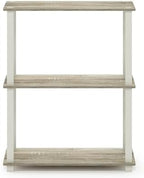 Furinno TURN-S-TUBE Storage Shelves, 3-Tier Book Shelf, Corner Shelf, Toolless Open Shelves, for Organization and Storage, Living Room, Garage, Home Office, Sonoma Oak - Image 5