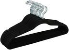 Simplify Slim Velvet Clothes Hangers | 100 Pack | Non-Slip | Shirts | Suit | Pants | Dresses | Garments | Closet Storage & Organization | Durable | Black by Simplify