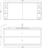 60 IN Freestanding Single Sink Bathroom Vanity Set with LED Mirror Cabinet - Image 2