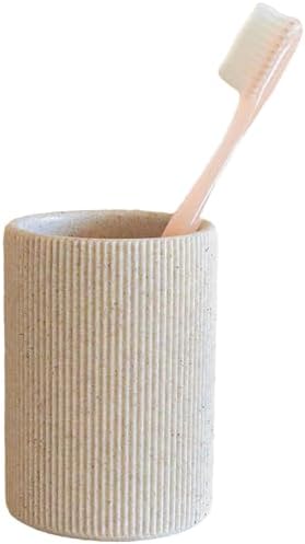 Boho Beige Bathroom Gold Bundle: Elegant 7oz Hand Soap Dispenser & Small Toothbrush Holder, Modern Farmhouse Style, Rust Proof, Unbreakable - Image 7