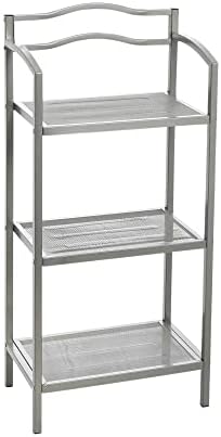 Household Essentials 3-Tier Metal Bathroom Storage Shelf, Silver by HouseholdEssentials