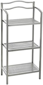 Household Essentials 3-Tier Metal Bathroom Storage Shelf, Silver by HouseholdEssentials
