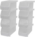 ReadySpace Medium Stackable Plastic Storage Bins, 8-Pack, Clear by Akro-Mils
